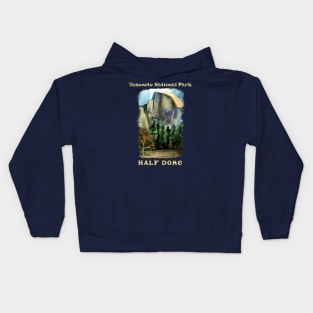 Half Dome, Yosemite National Park, painterly design Kids Hoodie